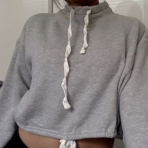 Forever 21 Cropped light-grey mock funnel neck